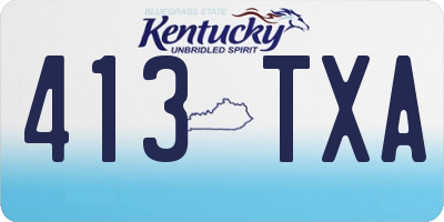 KY license plate 413TXA