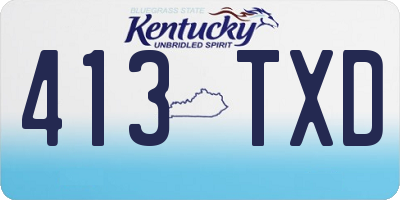 KY license plate 413TXD