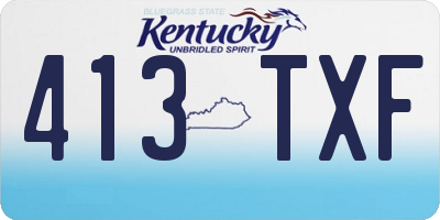 KY license plate 413TXF