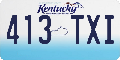 KY license plate 413TXI