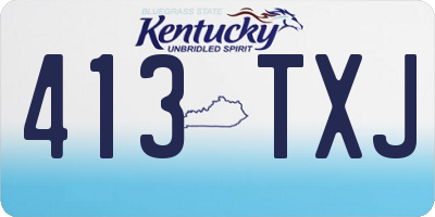 KY license plate 413TXJ