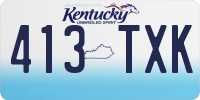 KY license plate 413TXK