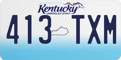 KY license plate 413TXM