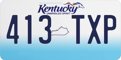 KY license plate 413TXP