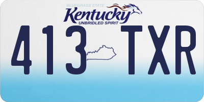 KY license plate 413TXR