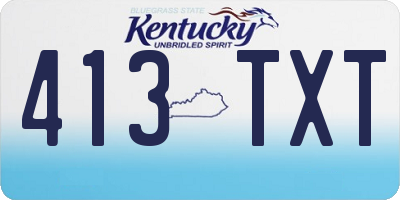 KY license plate 413TXT