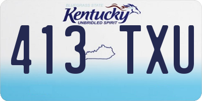 KY license plate 413TXU