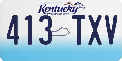 KY license plate 413TXV