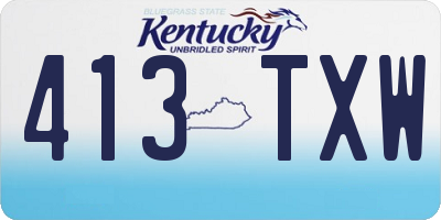 KY license plate 413TXW