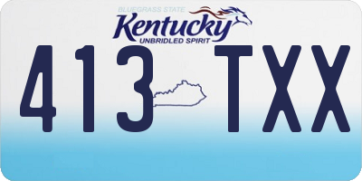 KY license plate 413TXX
