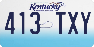 KY license plate 413TXY