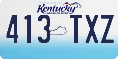 KY license plate 413TXZ