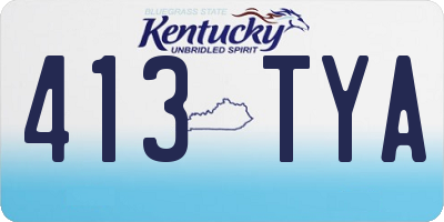 KY license plate 413TYA
