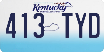 KY license plate 413TYD