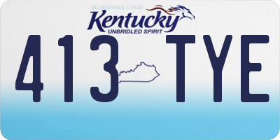 KY license plate 413TYE