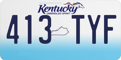 KY license plate 413TYF