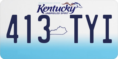 KY license plate 413TYI