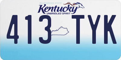 KY license plate 413TYK