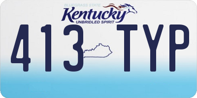 KY license plate 413TYP