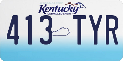 KY license plate 413TYR