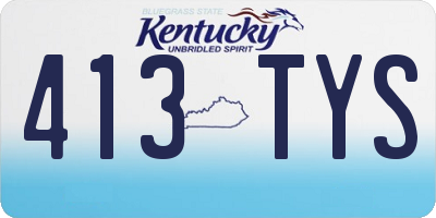 KY license plate 413TYS
