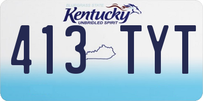 KY license plate 413TYT