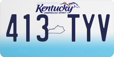 KY license plate 413TYV