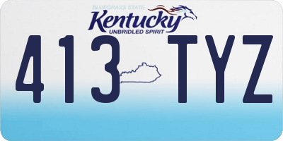 KY license plate 413TYZ