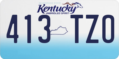 KY license plate 413TZO