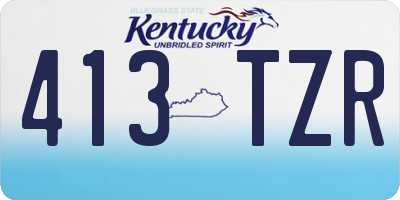 KY license plate 413TZR
