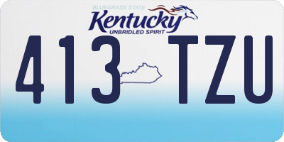 KY license plate 413TZU