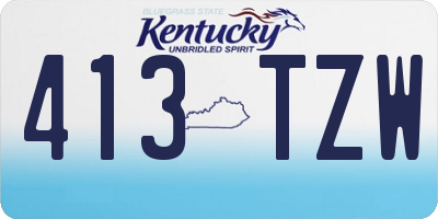KY license plate 413TZW