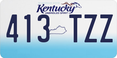 KY license plate 413TZZ