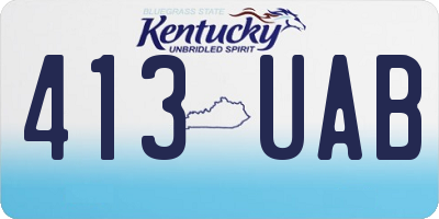 KY license plate 413UAB