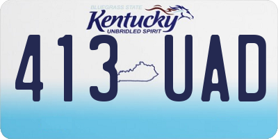 KY license plate 413UAD