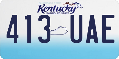 KY license plate 413UAE