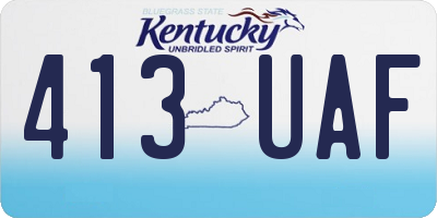 KY license plate 413UAF
