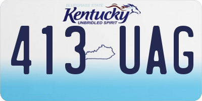 KY license plate 413UAG