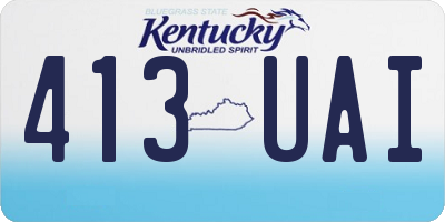 KY license plate 413UAI