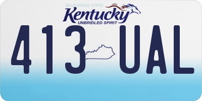 KY license plate 413UAL