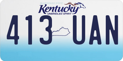KY license plate 413UAN