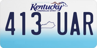 KY license plate 413UAR