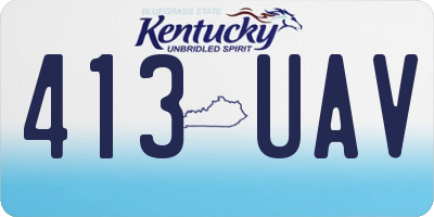 KY license plate 413UAV