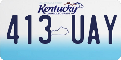 KY license plate 413UAY