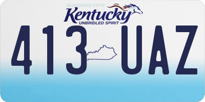 KY license plate 413UAZ