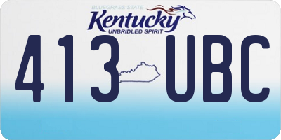 KY license plate 413UBC