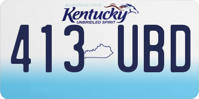 KY license plate 413UBD