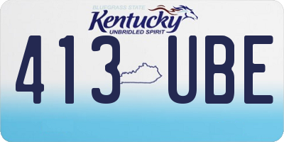 KY license plate 413UBE