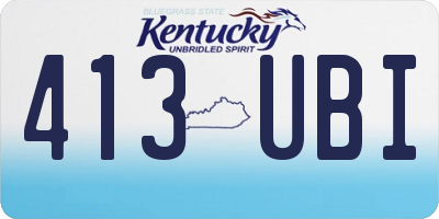 KY license plate 413UBI