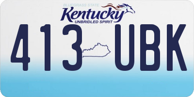 KY license plate 413UBK